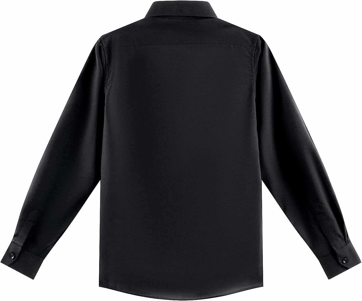 Boys Long Sleeve White Button Down Shirt - Collared Uniform White Dress Shirt - Image 3