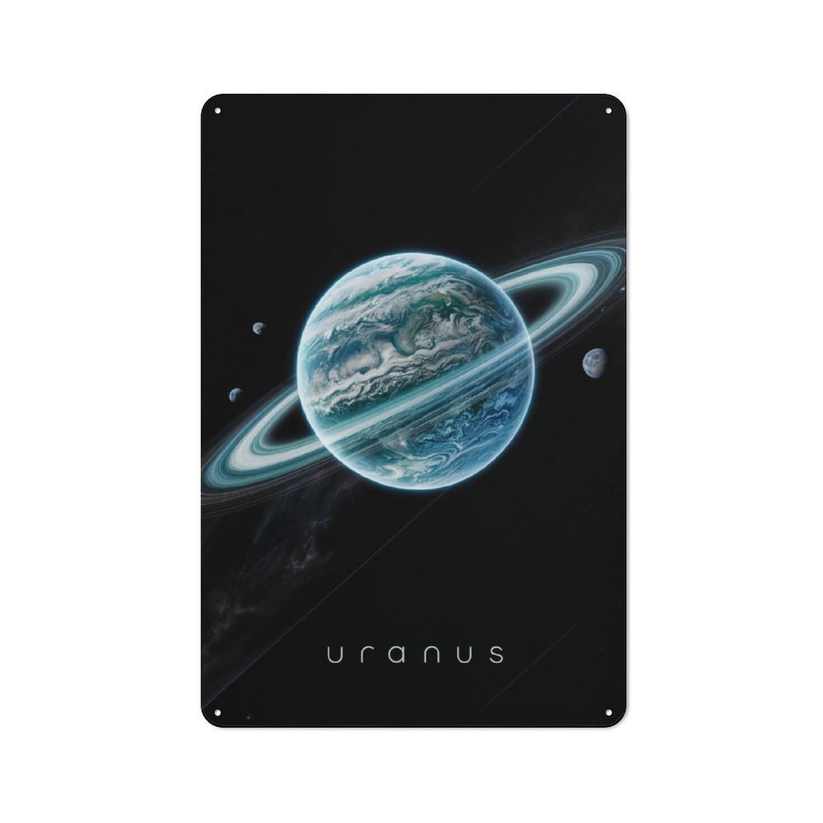 Junmoney Planet Uranus And Ring Tin Sign 30X20cm For Garage Wall, Retro-Style Wall Decor, For Vintage Wall Decor Fans, For Metal Sign Collectors