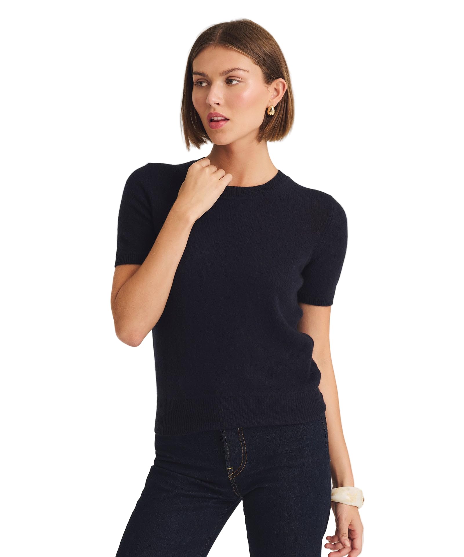 NAADAM Lightweight Cashmere Short Sleeve Sweater