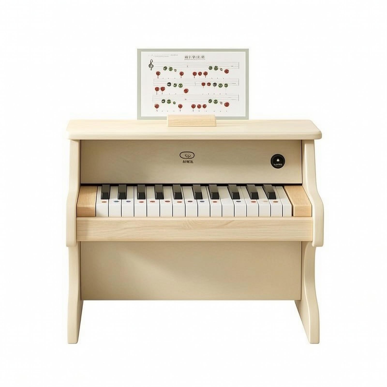 Qianly Piano con Soporte Infantil Piano Mesa 25 Teclas Juguete para, Preescolar , Blanco Crema