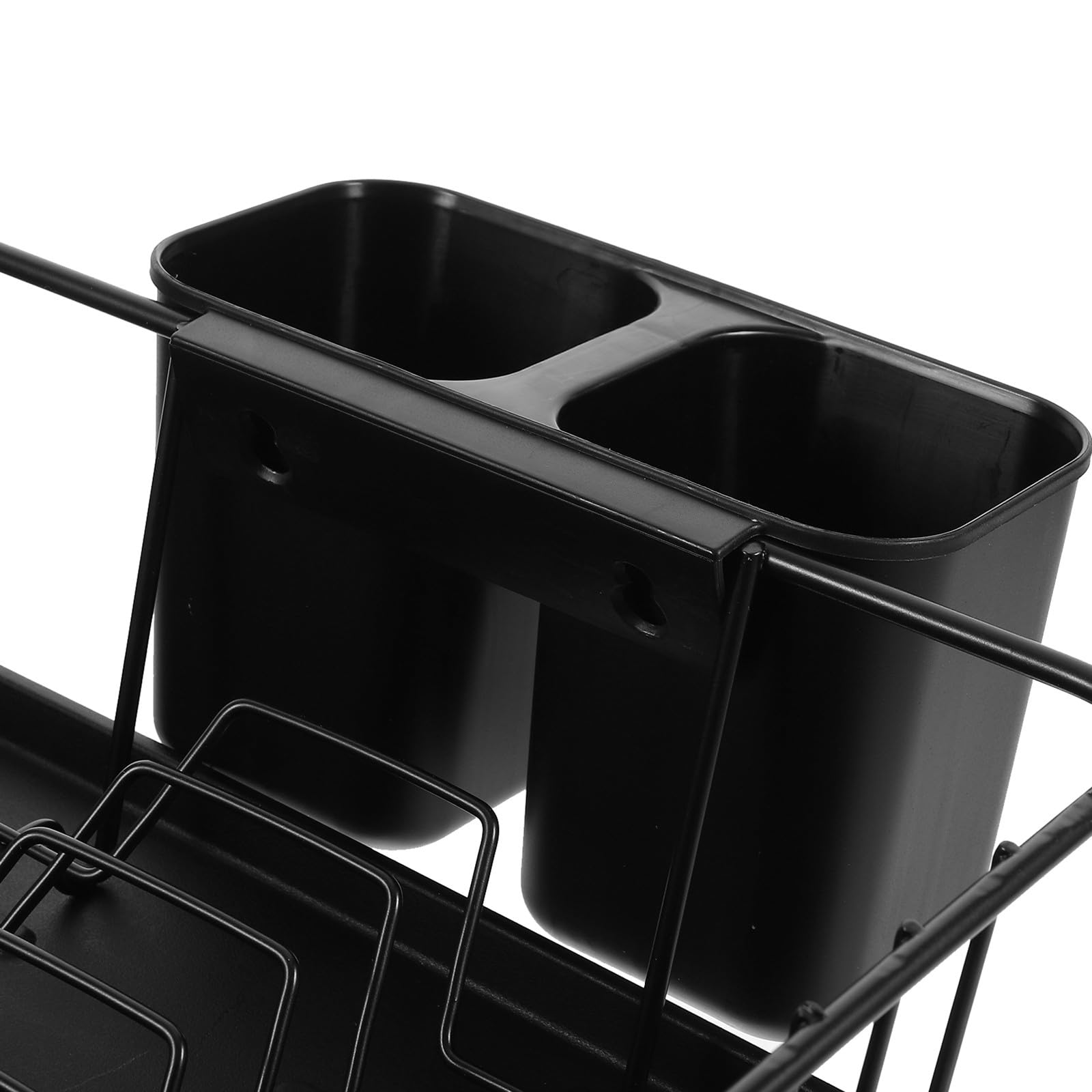 PATKAW Escurridor Drenaje Automático de Gran Capacidad Soporte Platos de Negro para y para Mantener Seca y Organizada Cubiertos en Encimera Cocina