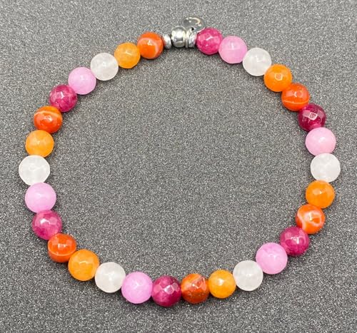 Lesbian Pride Bracelet,Beaded Pride Flag Bracelet Stuff for Women LGBTQ Month Decoration Rainbow Stretch Jewelry Trans Lesbian Accessories Outfits Merch Gifts3