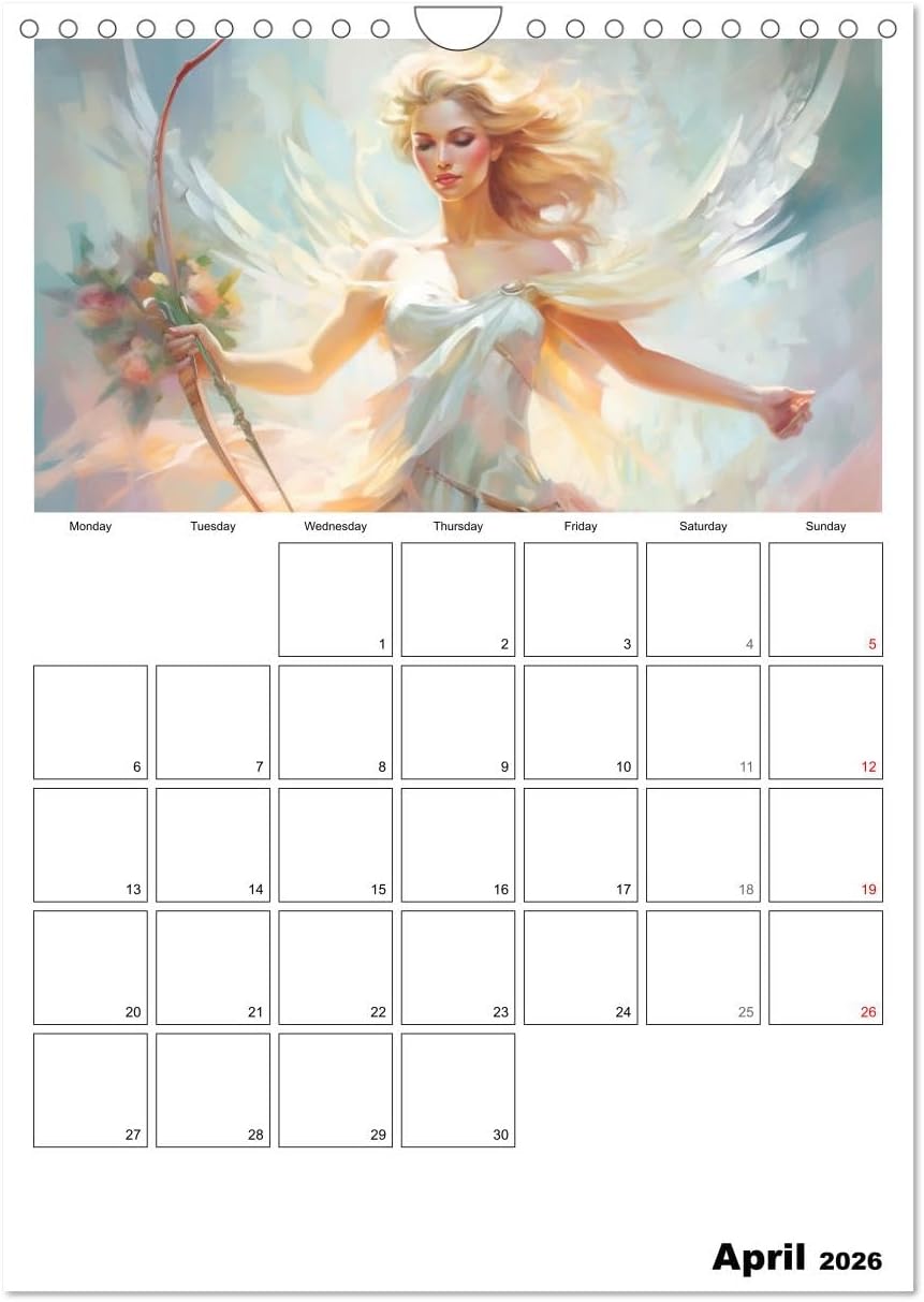 The divine planner. Watercolors of ancient Greek gods, US-Version (Wall Calendar 2026 DIN A4 Portrait), CALVENDO 12 Month Wall Calendar