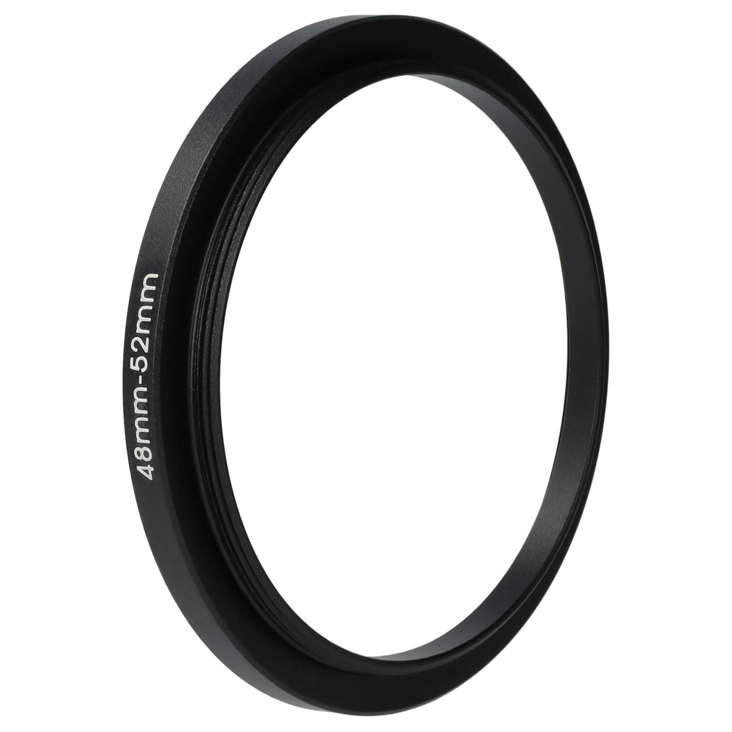 vhbw Adapter Step-Up Ring od 48 mm do 52 mm do obiektywu aparatu – adapter filtra, metal, czarny