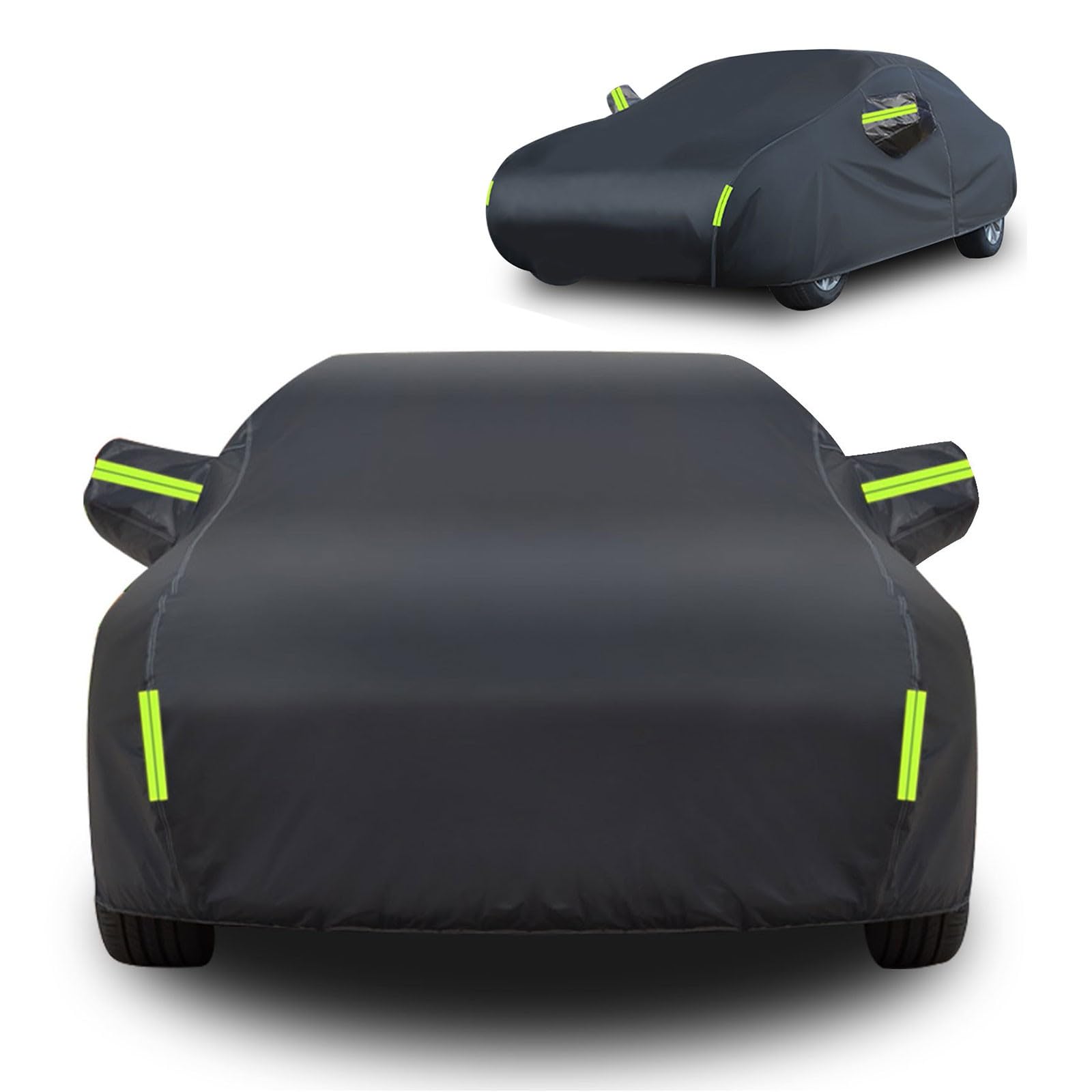 Autoabdeckung Outdoor Vollgarage für BMW I8 2014-2020 Coupe, Wasserdicht Atmungsaktiv Regen Sonne Staub Schutz Verkratzt, Reflektierenden Streifen(Black,für BMW I8 2014-2020 Coupe)