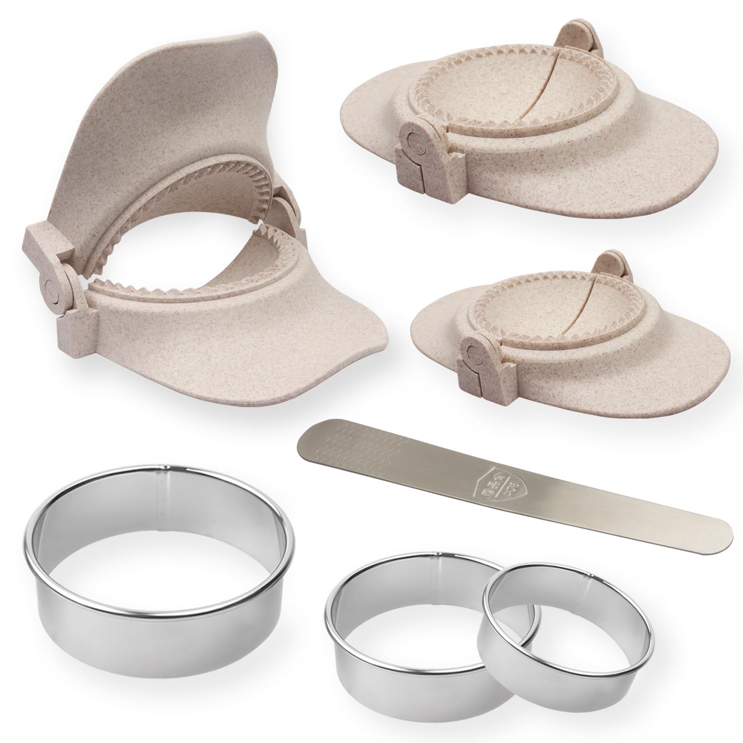 DOBROGOST Empanada Maker Press Extra Large Dumpling Maker Set with Dough Cutter, Dumpling Mold Set for Pierogi, Pastelitos, Calzone, Turnovers, Chinese Dumpling