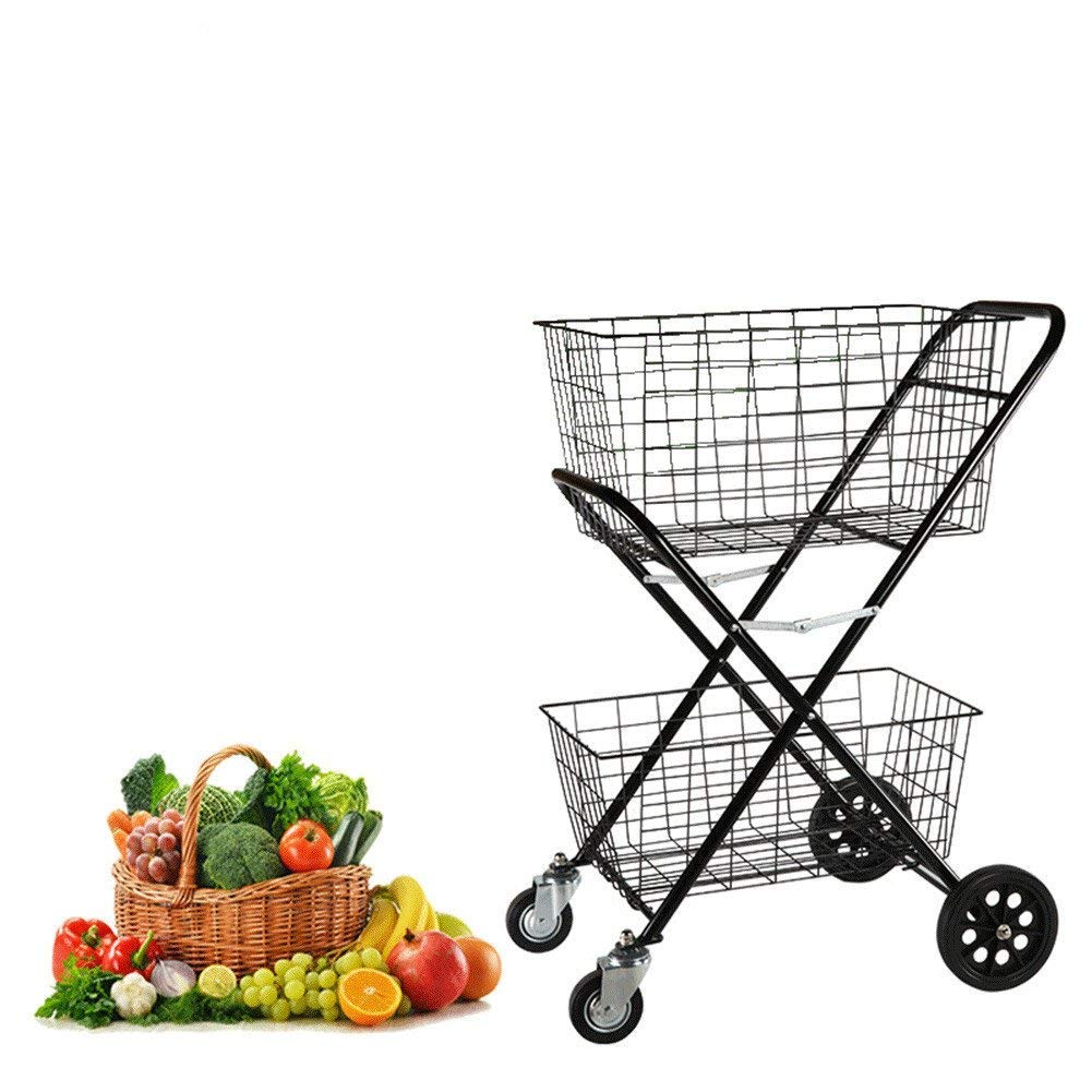 NZPOST Carrito de Compras de Doble Capa con Ruedas de Goma Resistentes al Desgaste y antioxidantes para protección del Medio Ambiente para niños