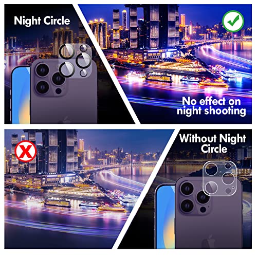 Xfilm Camera Lens Protector For Iphone 14 Pro / Iphone 14 Pro Max Camera Lens Protector, Ultra Clear Tempered Glass Full Camera 9H Hardness Protective Cover, Drop-Proof, Scratchproof, Support Night Shooting #TOP3