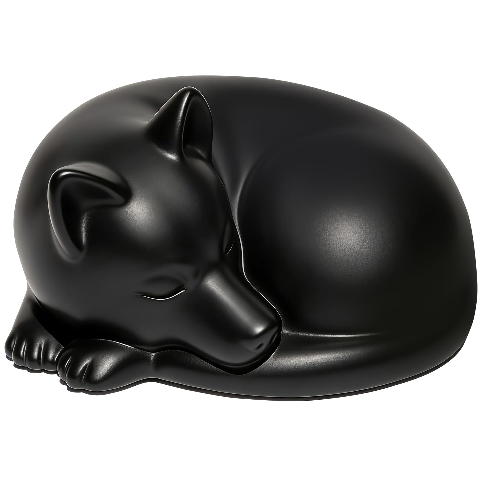 FUFYUKEY Dog Urn, Dog Urns for Ashes, Sleeping Doggie Pet Memorial Keepsake Funeral Urn for Dogs Ashes, Black Resin Cremation Dogs Urns
