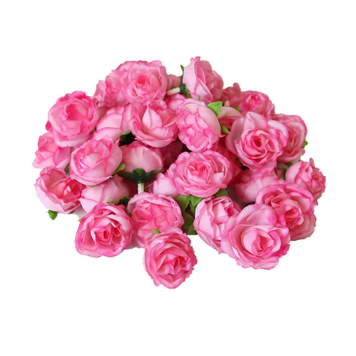 TAIANJI 50 Pcs Pink Rose Flower Heads Artificial for Craft DIY Wedding Party Decoration, Realistic Small Rose Flower Head Pink Artificial Flower Head for Scrapbooking Embellishment, Garden Decor etc