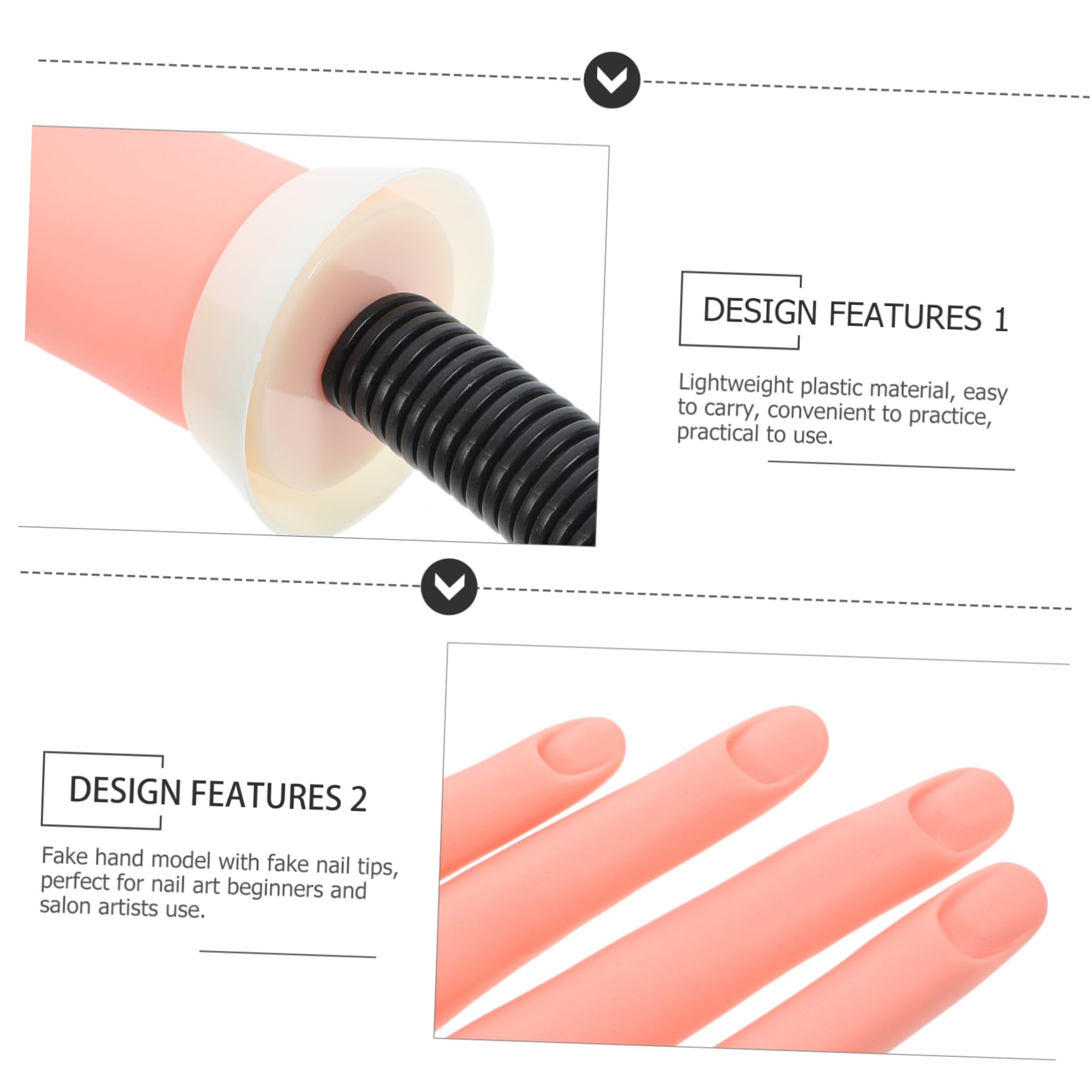 Gatuida 100 Pezzi Mani Finte in Plastica con Unghie Finte Mobili Flessibili per Pratica Manicure Modelli Riutilizzabili Accessori per Unghie Principianti e Saloni