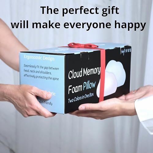 Miniatura 7 de Almohada cervical de espuma viscoelástica con contorno en forma de nube con funda de almohada adicional, soporte suave para el cuello para personas