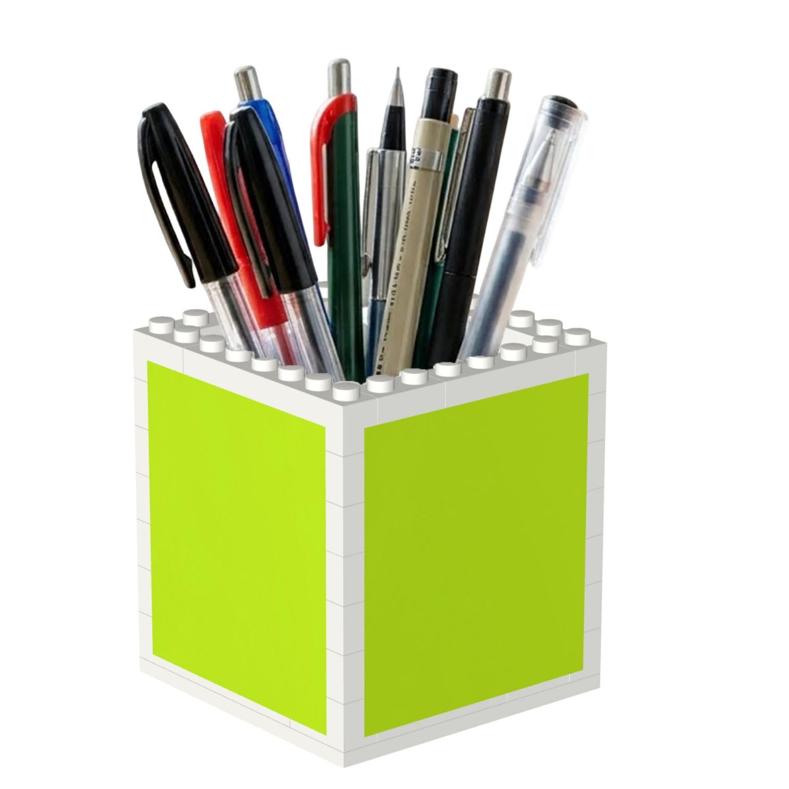 Poadnly Bright Green Lime Neon Color, Pen Pot Pencil Holder for Office Home School, Compact Desk Organiser for Office Stationery