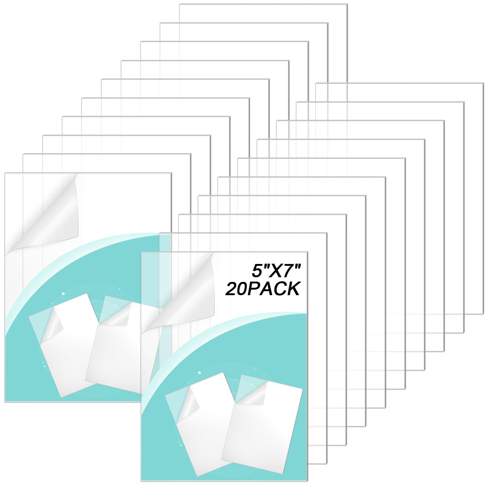 Clear Acrylic Sheets - 80 Pack for Crafts & DIY -10