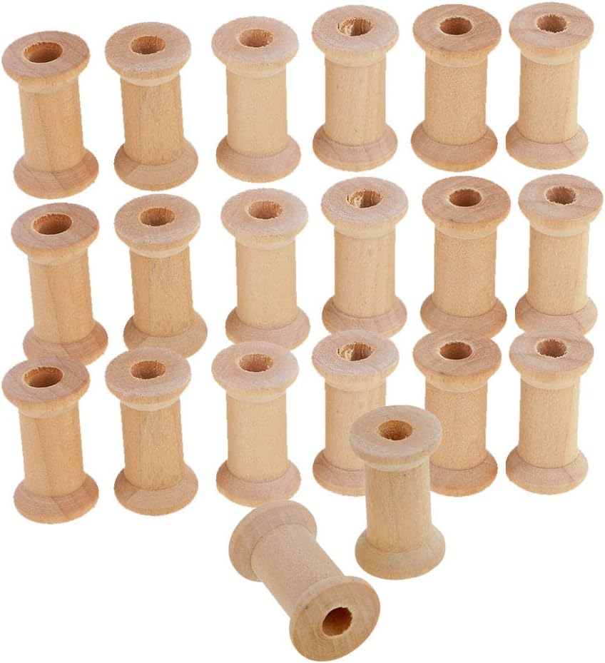 Gazechimp Juego de Carretes de Hilo Vacío Costura Herramientas de Madera Suministros de Punto de Cruz - 20 Piezas