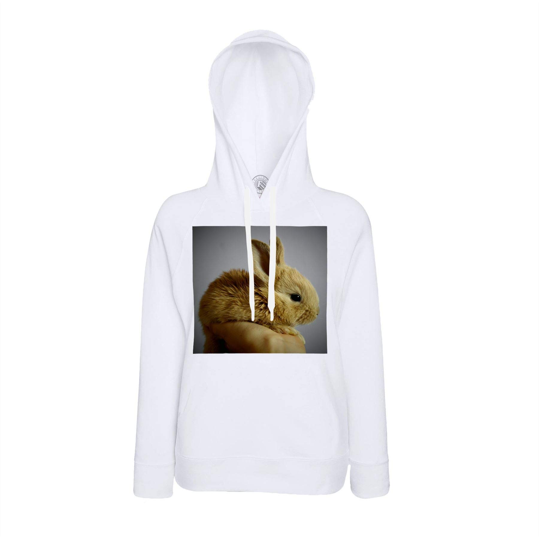 Sweat à capuche lapin nain beige mignon pull molletonné animal - 2