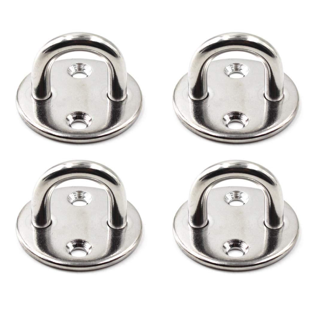 Seeraphee 8Mm Round 304 Stainless Steel Round Eye Pad Plate 5/16" 8Mm Anchor Mount Great For Yoga Swings Hammocks/Boat Rigging/Marine Deck Hardware/Suspension Training Straps