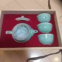 再値下げ！韓国陶芸品　河東井戸郷窯　高級湯呑みセット　新品 韓国陶芸品 河東井戸郷窯 高級湯呑みセット