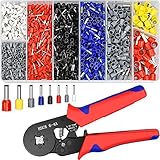 1250 Stück elektrische Aderendhülsen, Crimpzange Aderendhülsen Set, Kabelschuhe, Crimpschuhe, elektrische Klemmen zum Klemmen der Kabelenden