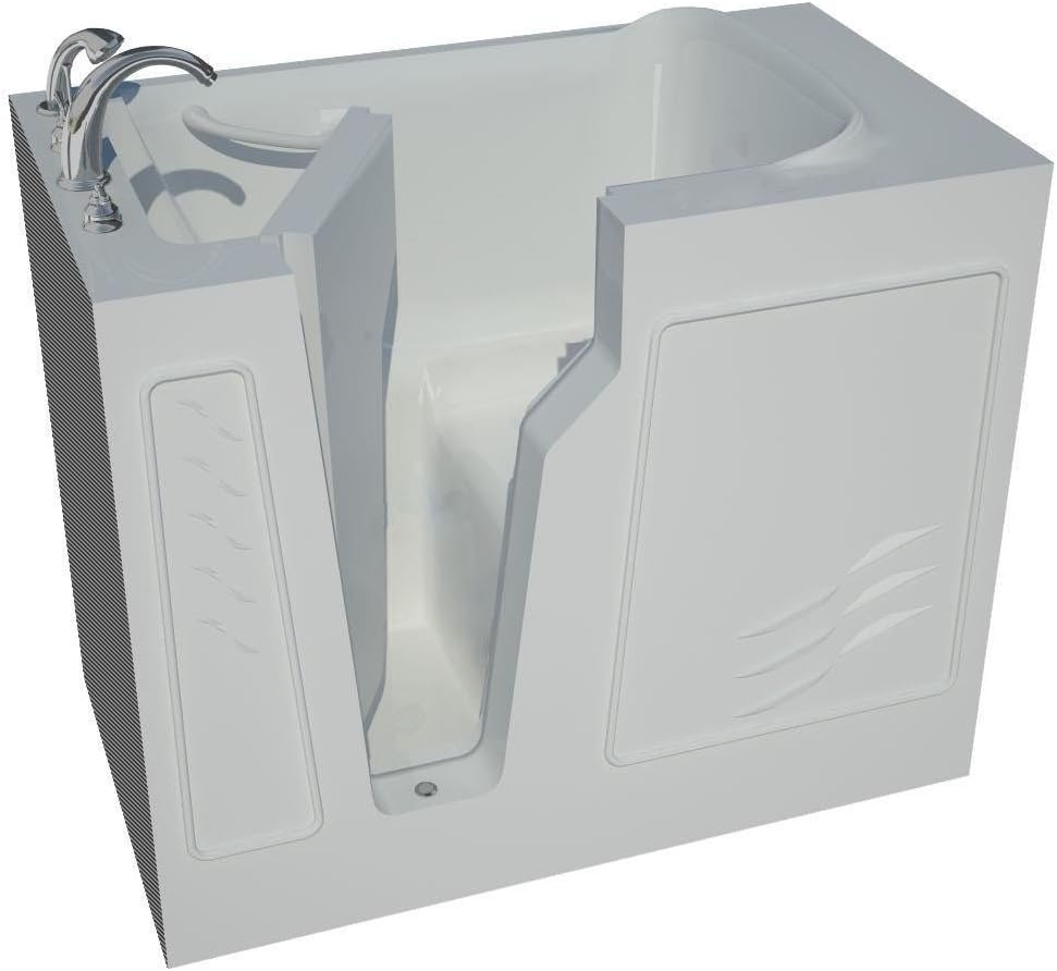 Spa World Venzi Vzb2646lws Artisan Rectangular Soaking Walk-In Bathtub, 26x46, Left Drain, White