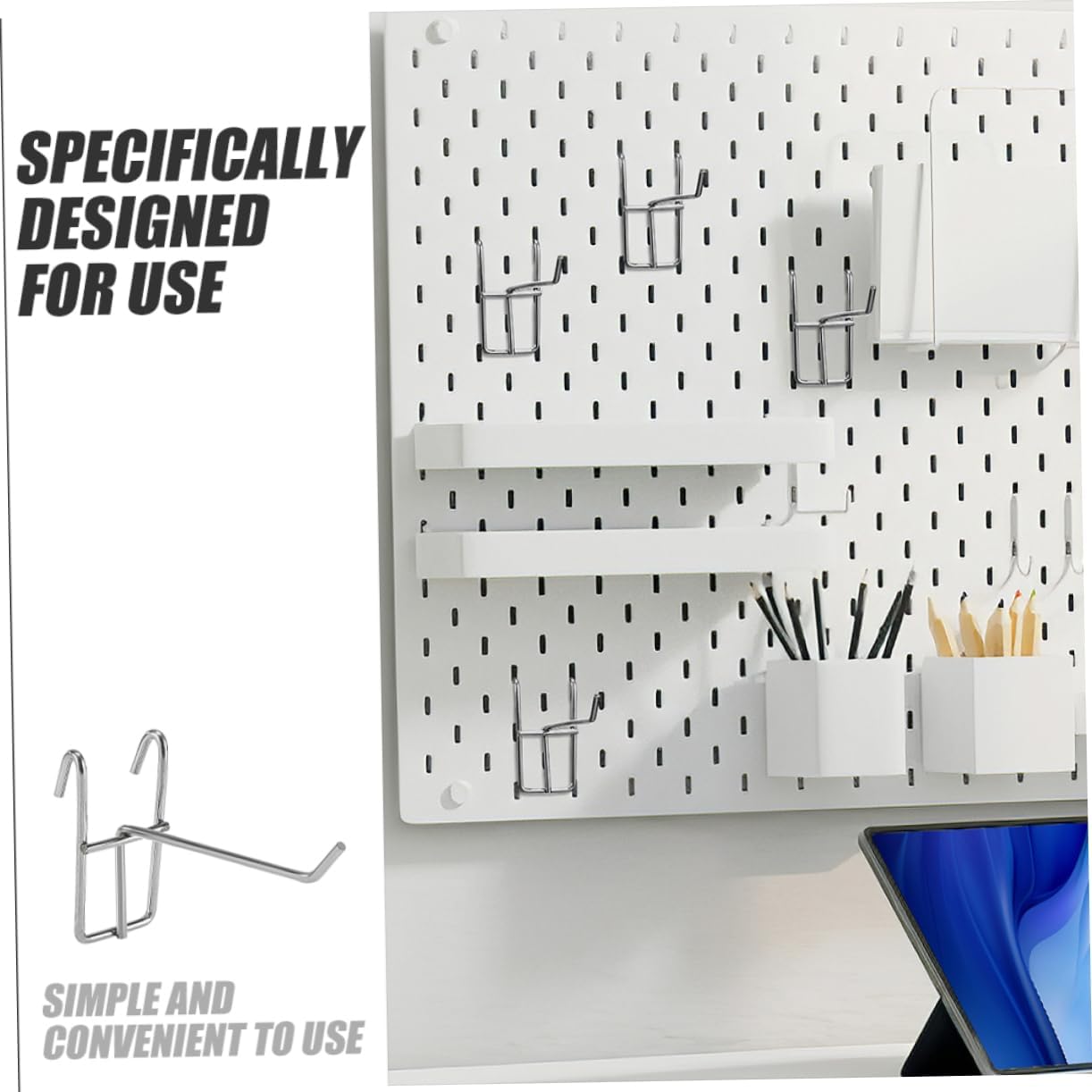 KICHOUSE 40pcs Utility Grid Wall Hooks Easy to Install Display Brackets for Retail Spaces Shop Garages and Organizing Accessories for Snacks and Items