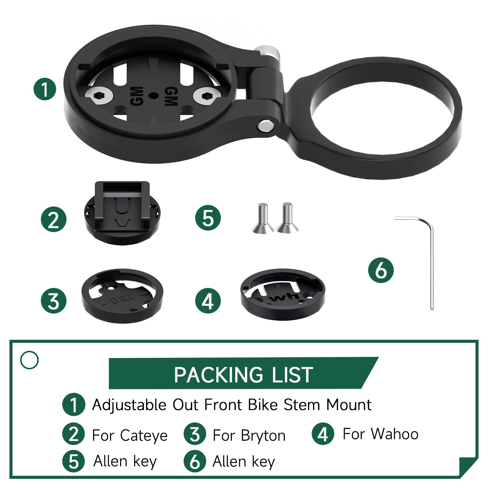 Garmin Aluminum Alloy Cycling Computer Mount - Road/Mountain Bike Compatible with Garmin Edge, Wahoo, Bryton, Cateye GPS Computers - Elevated Version