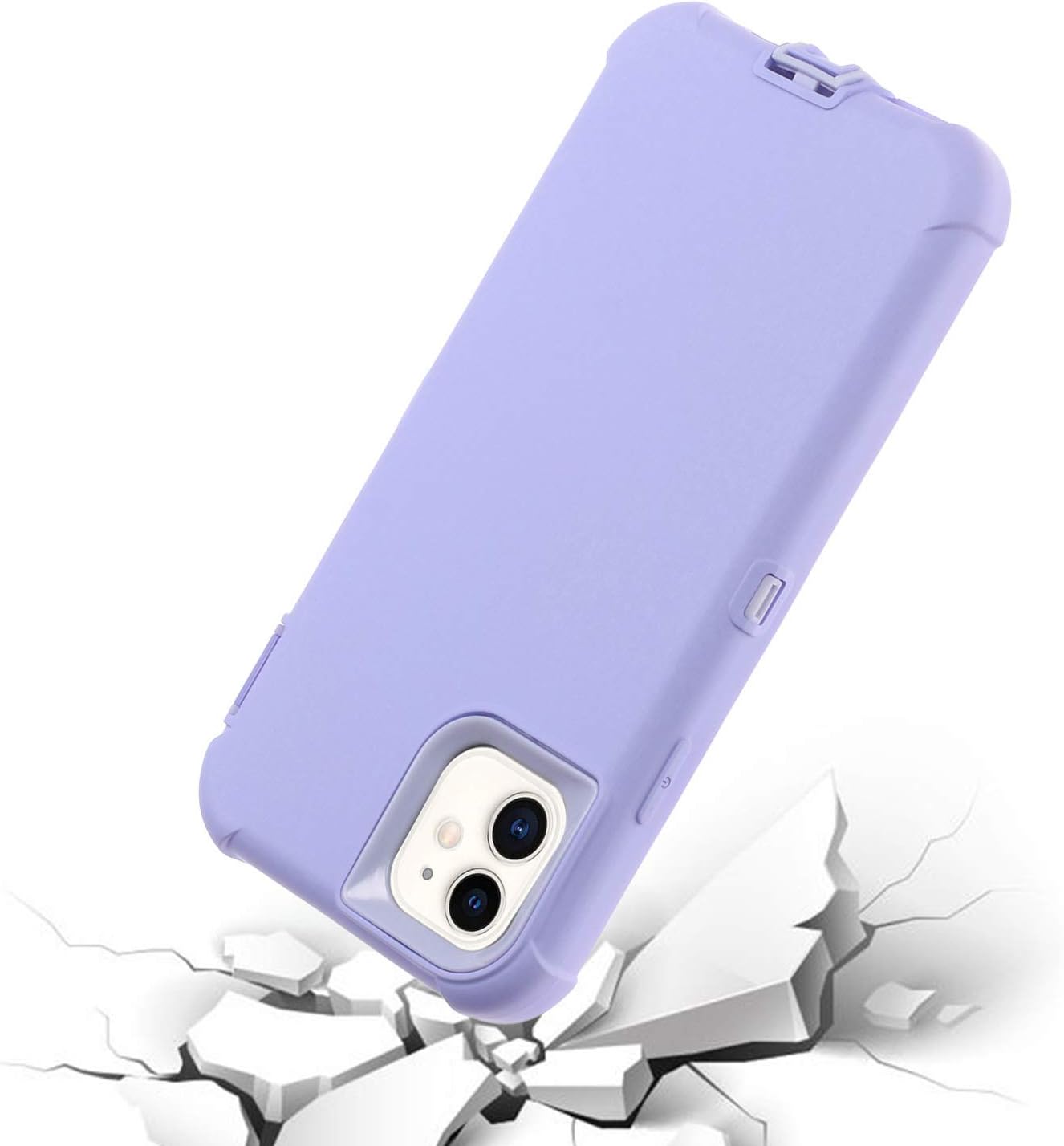 KABIBIN Case for iPhone 11 Rugged Protective Phone Soft Silicone Cases Full Body Durable Defender Shockproof Dustproof Heavy Duty Hard Plastic Solid Bumper Hybrid Cover 6.1 inch (Light Purple)