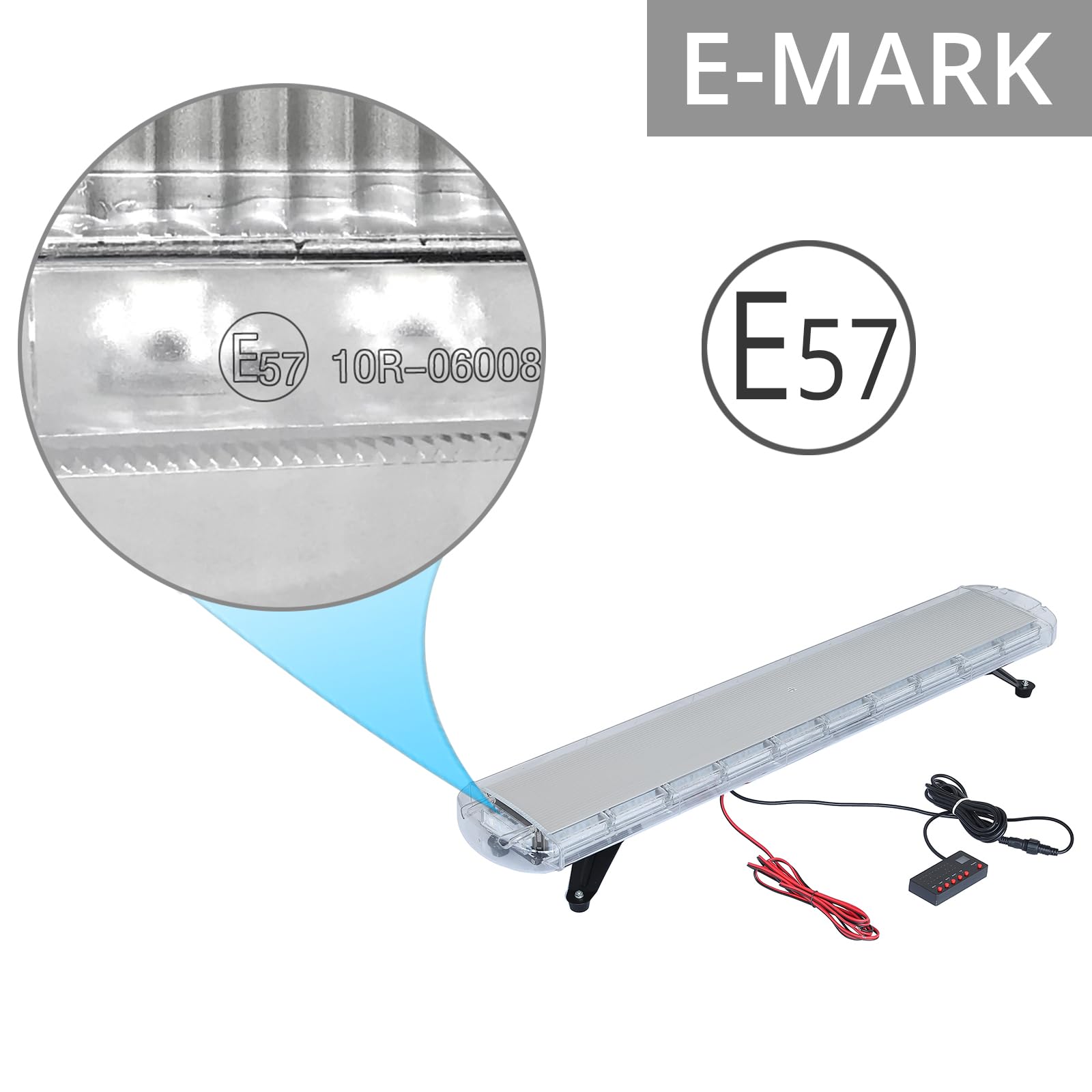 Justech 88LED Luz Emergencia del Coche 88W Luz de Advertencia del Estroboscópico 21Modos de Flash LED Ámbar Impermeable Interruptor de Control de Pantalla Digital para 12V24V Vehículo Remolque Camión