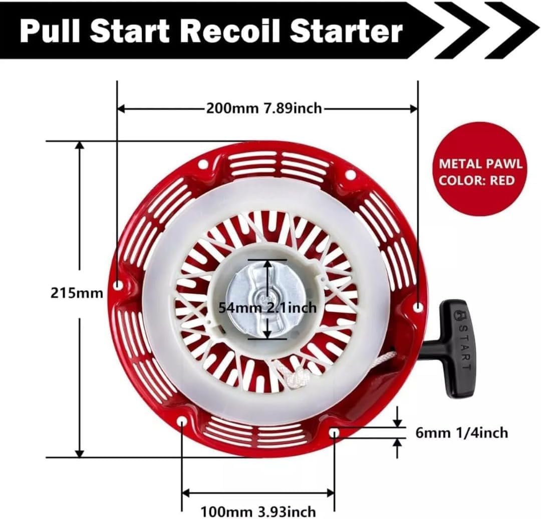 KINDZA Fan Cover Recoil Shroud Housing Rep.19610-ZE3-700ZB Recoil Starter 28400-ZE3-W01 for Honda GX390 GX340 188F 11HP 13HP Gas Engine (Fan Cover+Recoil Starter)