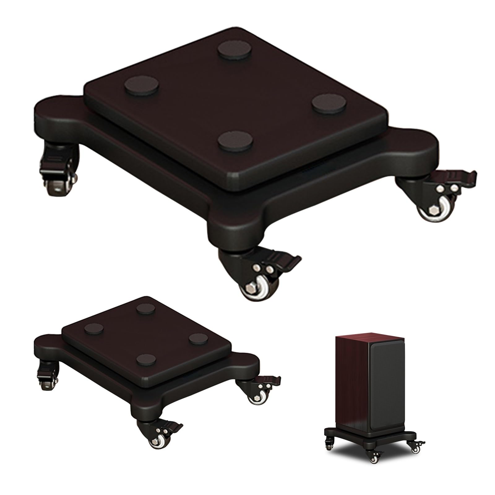 Soporte de subwoofer con ruedas y base de altavoz de doble nivel 8
