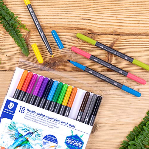 Staedtler Markers Watercolor Marsgraphic Dual Tip Set Of 18 #TOP2
