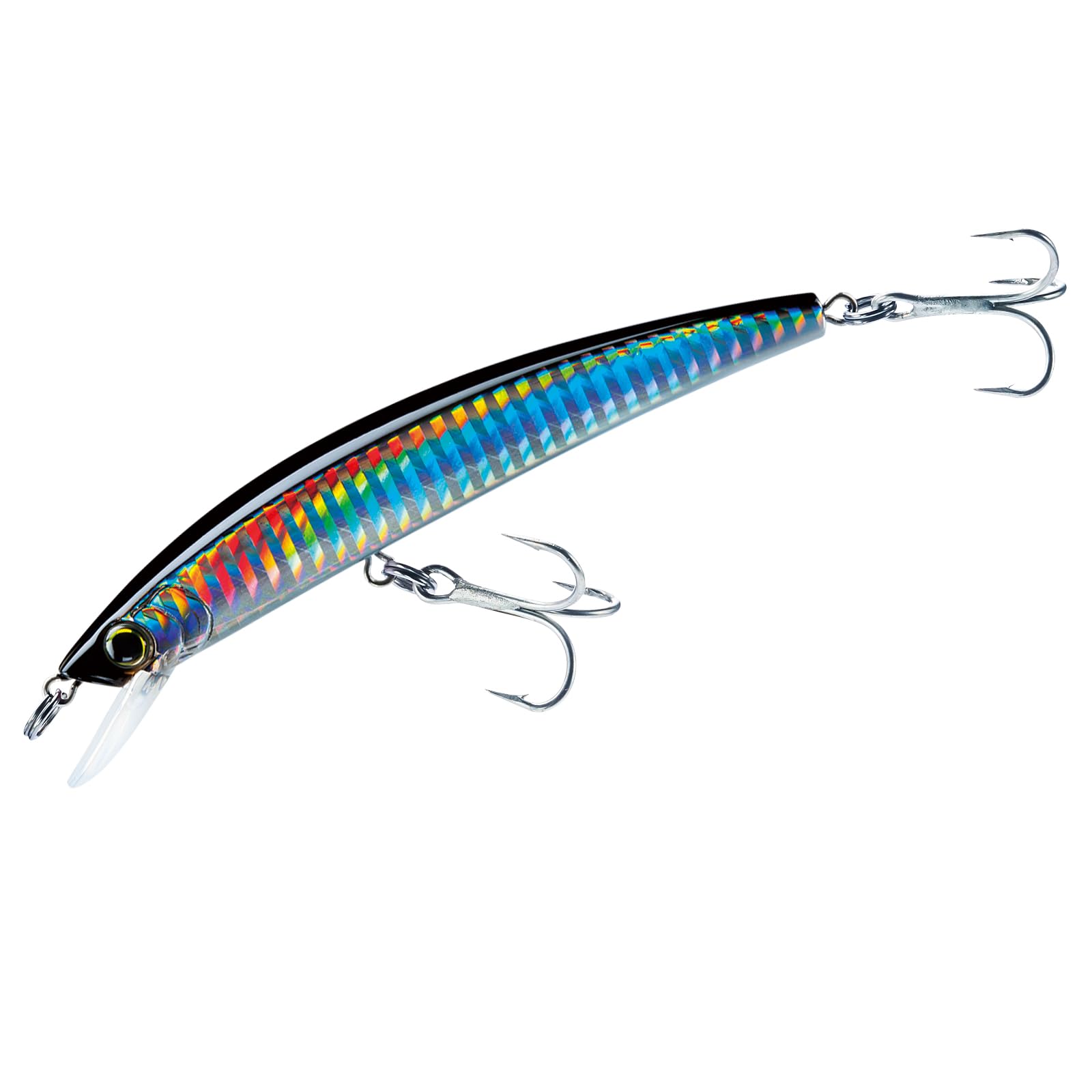 Yo-Zuri R1125-C4 Crystal Minnow Floating Diver Lure, Silver Black