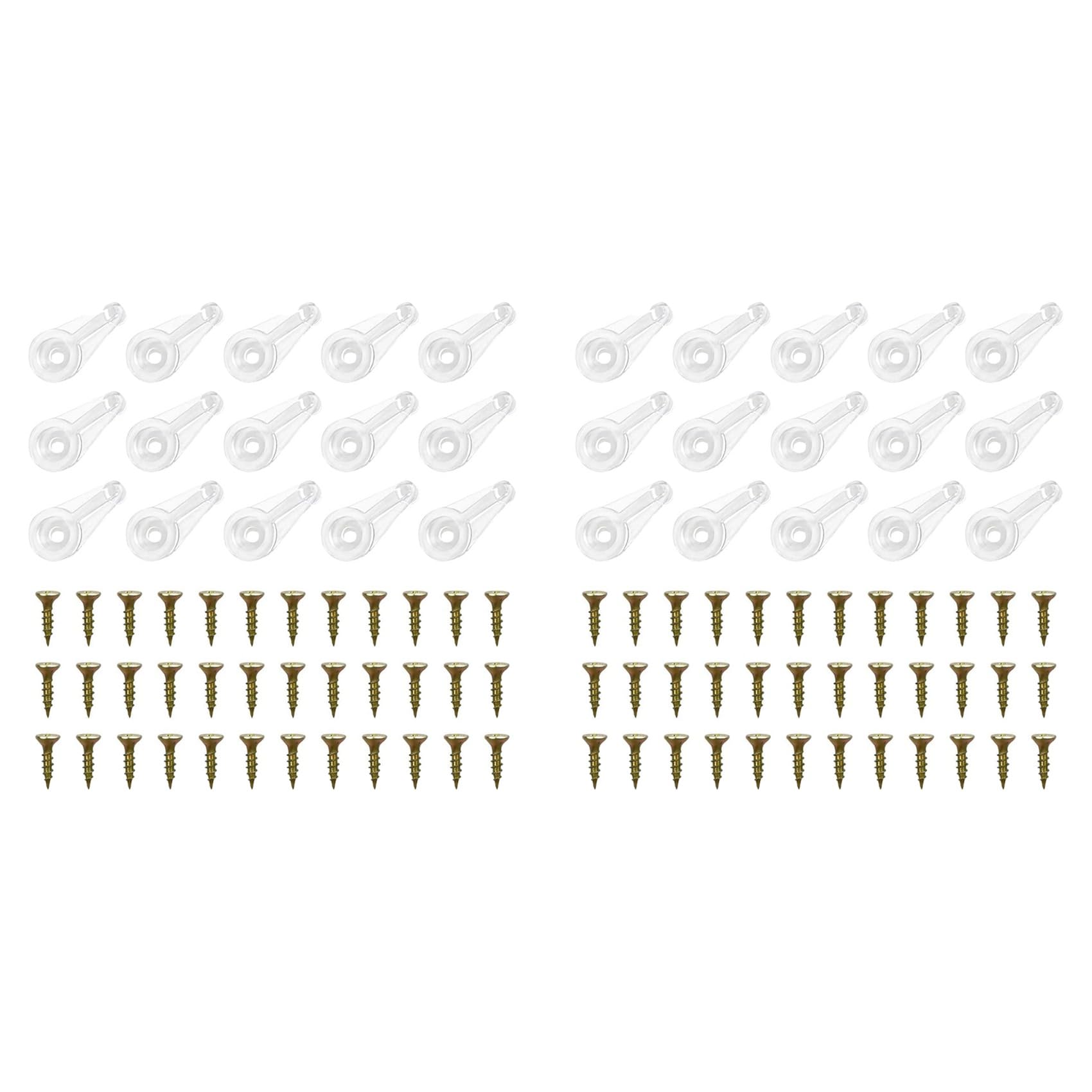 Jnchdghwa Transparent 100 Pairs Glass Retainer Clips Kit Cabinet Glass Clips 4Mm Doors Clips With Screws For Fixing Glass Cabinet Doors