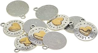 Baoblaze 10 Pieces Fashion Antique Silver Gold Plated Charms Pendants for jewelry making, crafting, cards, vintage, choke...