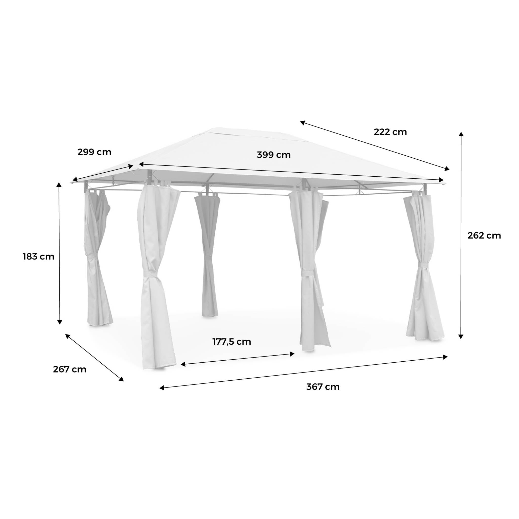 Alice's Garden sweeek - Cubierta de Techo Gris para Divio 3x4m - Cubierta de pérgola, Cubierta de sustitución