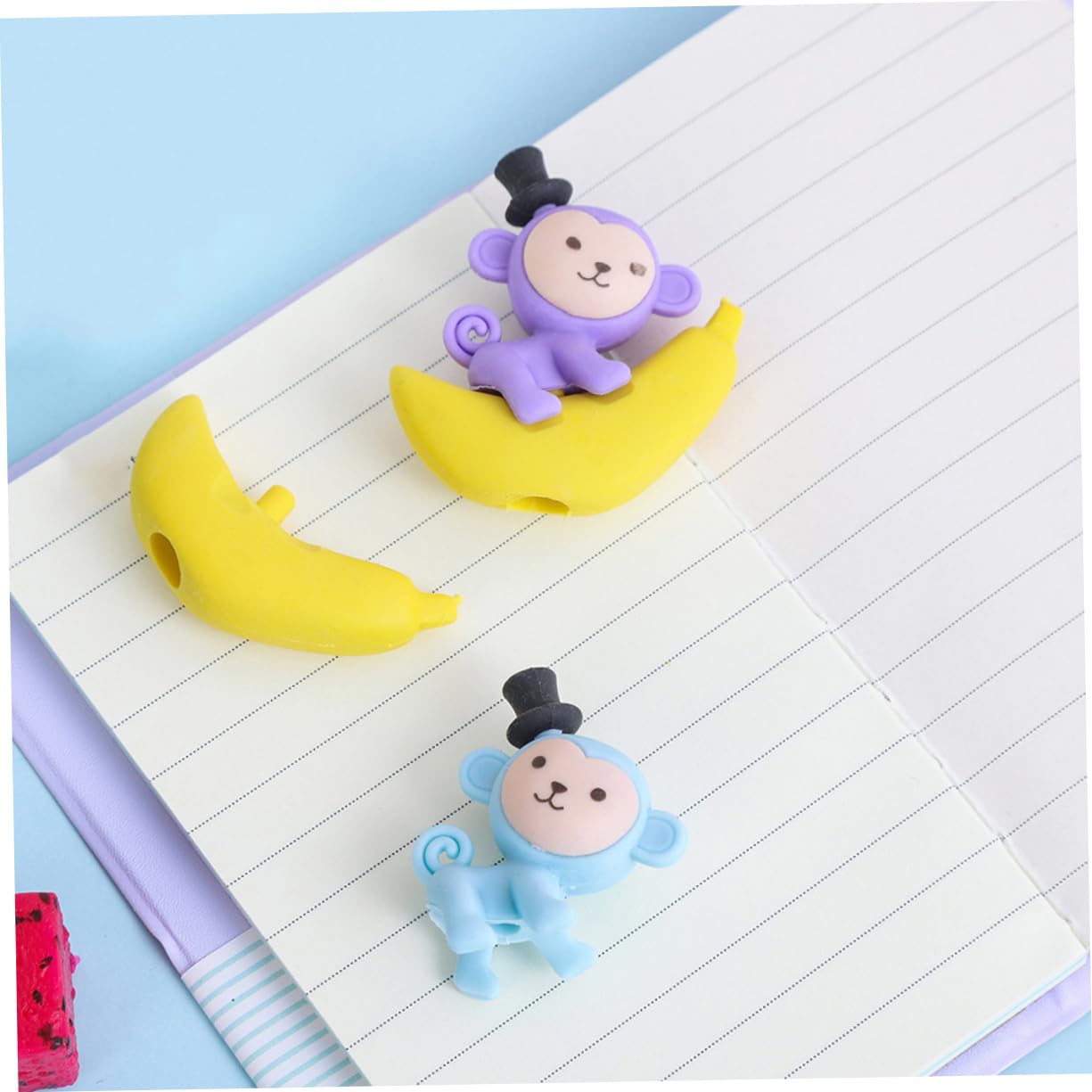Lurrose Gomma Da Cancellare a Forma Di Scimmia e Banana Gomma Colorata e Divertente Articolo Scolastico Originale Per Ragazzo Ragazza a Tema Animale Per Scuola