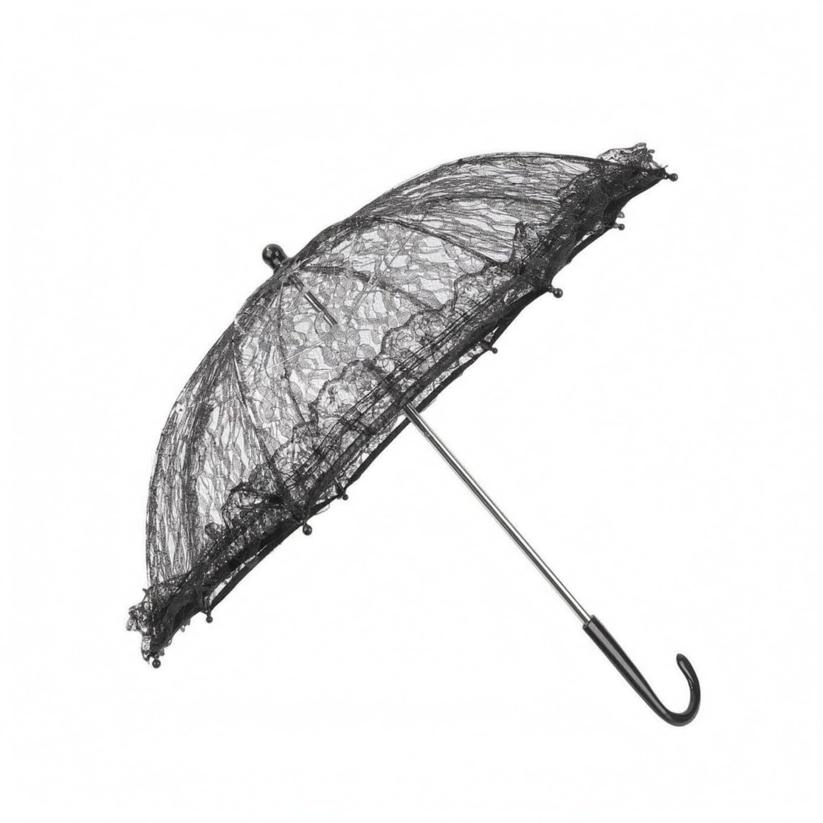 Ombrello in Pizzo Nero Leggero Ombrellino in Pizzo Non Adatto Alla Pioggia Accessorio Decorativo per Servizi Fotografici