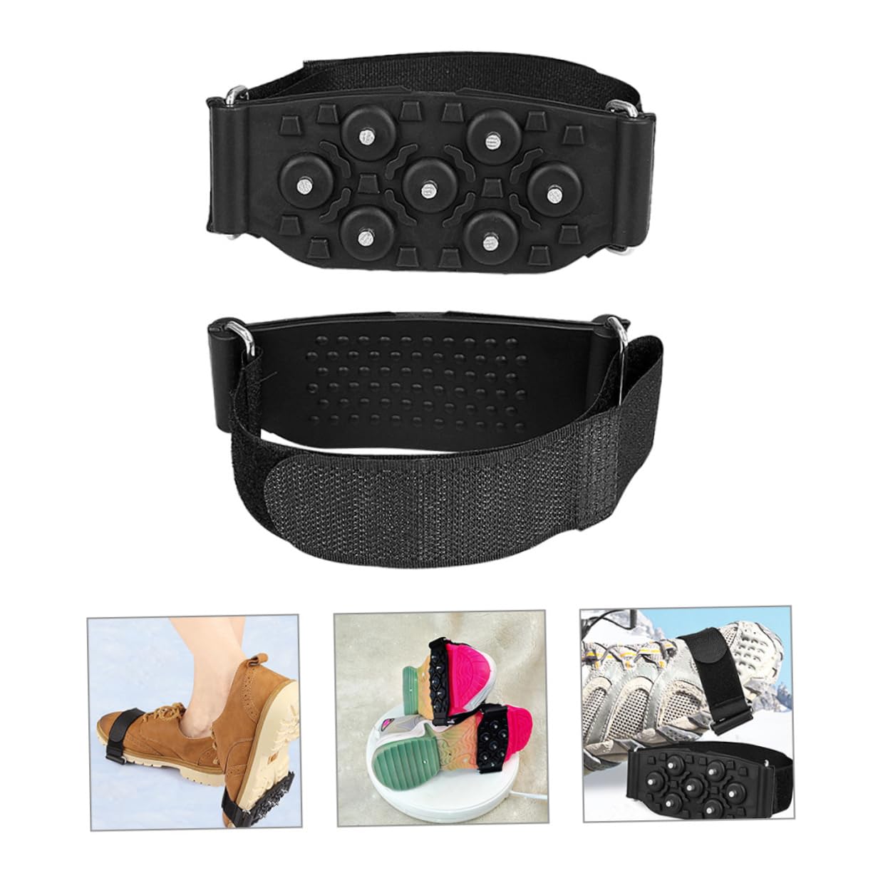 Toyvian Cramponi Antiscivolo per Scarpe Denti Regolabili Grip per Neve e Ghiaccio Design e Portatile per Donne e Adatti e Scarpe