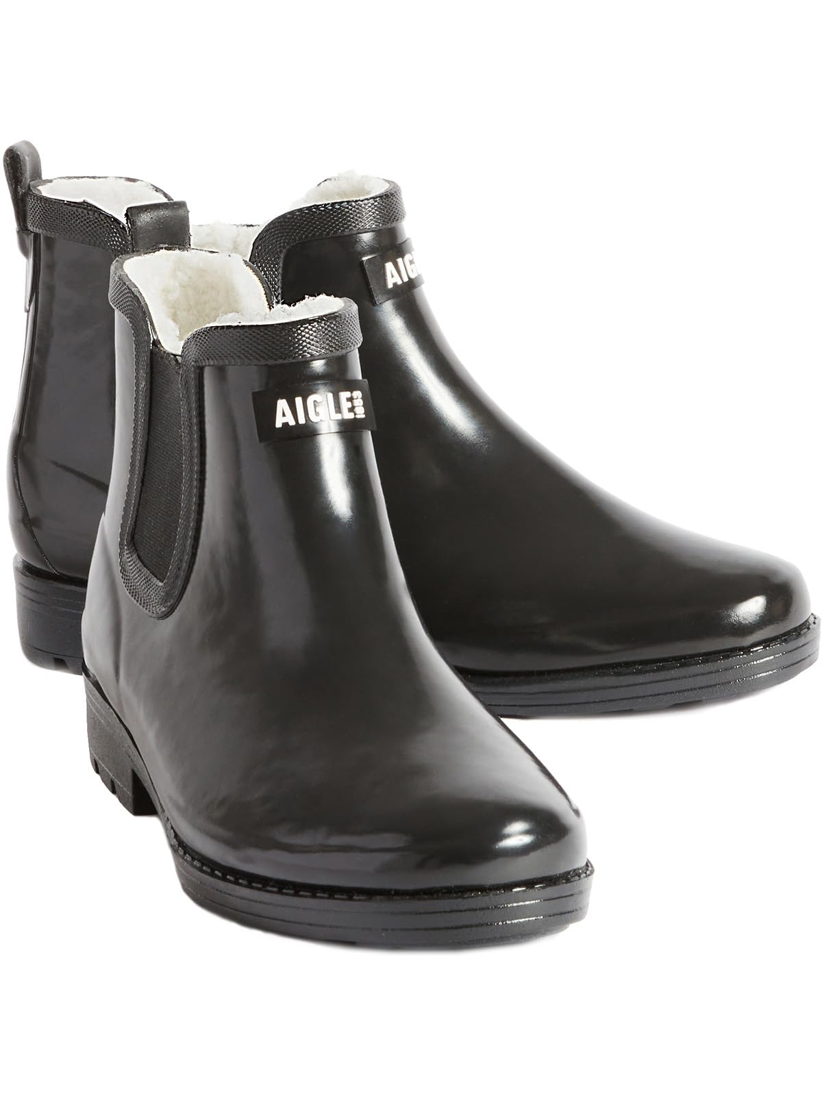 Aigle Carville Fur 2 Women's Rain Boot, Black Black, 35 EU