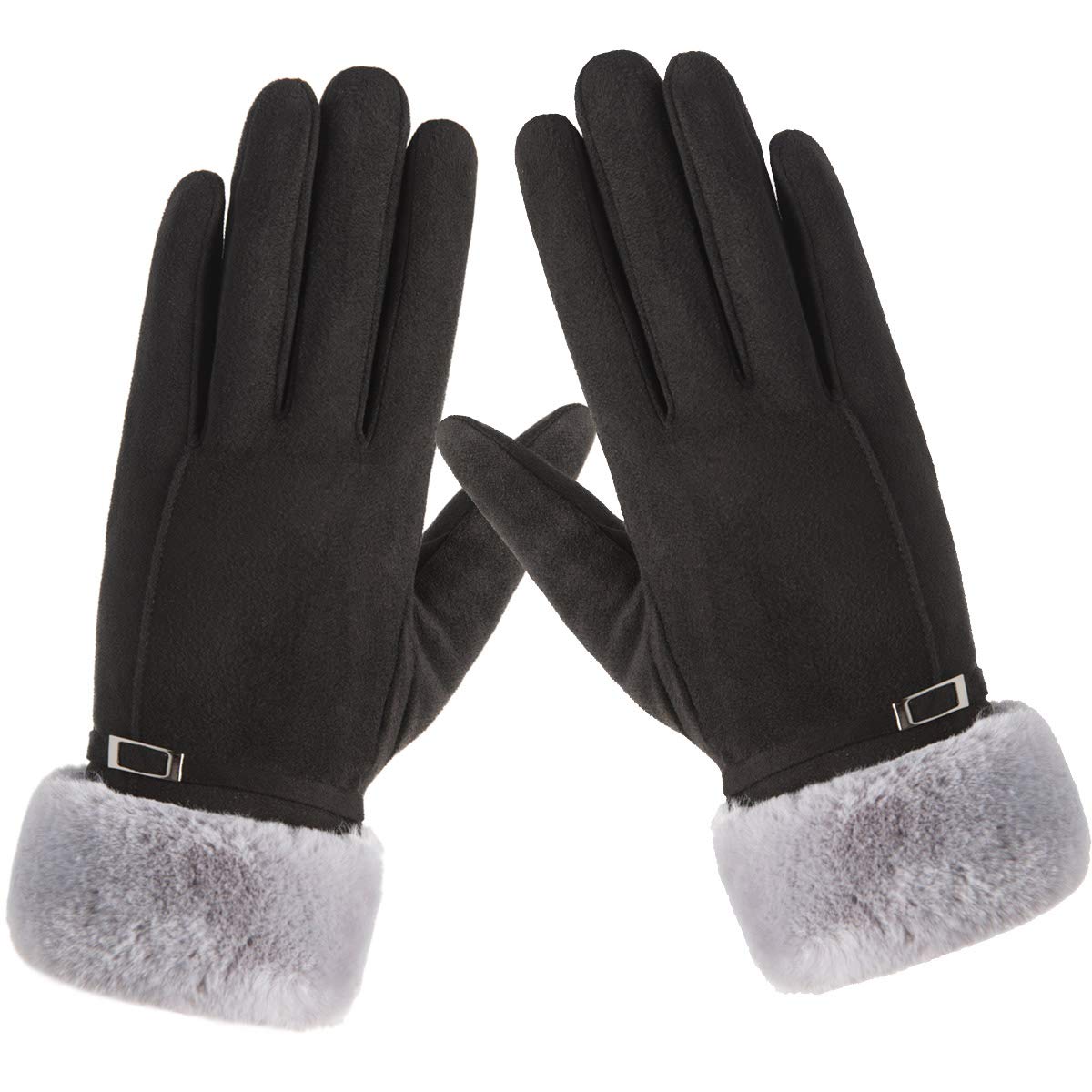 Vohoney Ladies Gloves Winter Gloves WomenTouch Screen Gloves Texting Gloves Cold Weather Thick Warm Gloves Outdoor Sports Driving Skiing Running Cycling (Ladies Winter Gloves for Black 3)