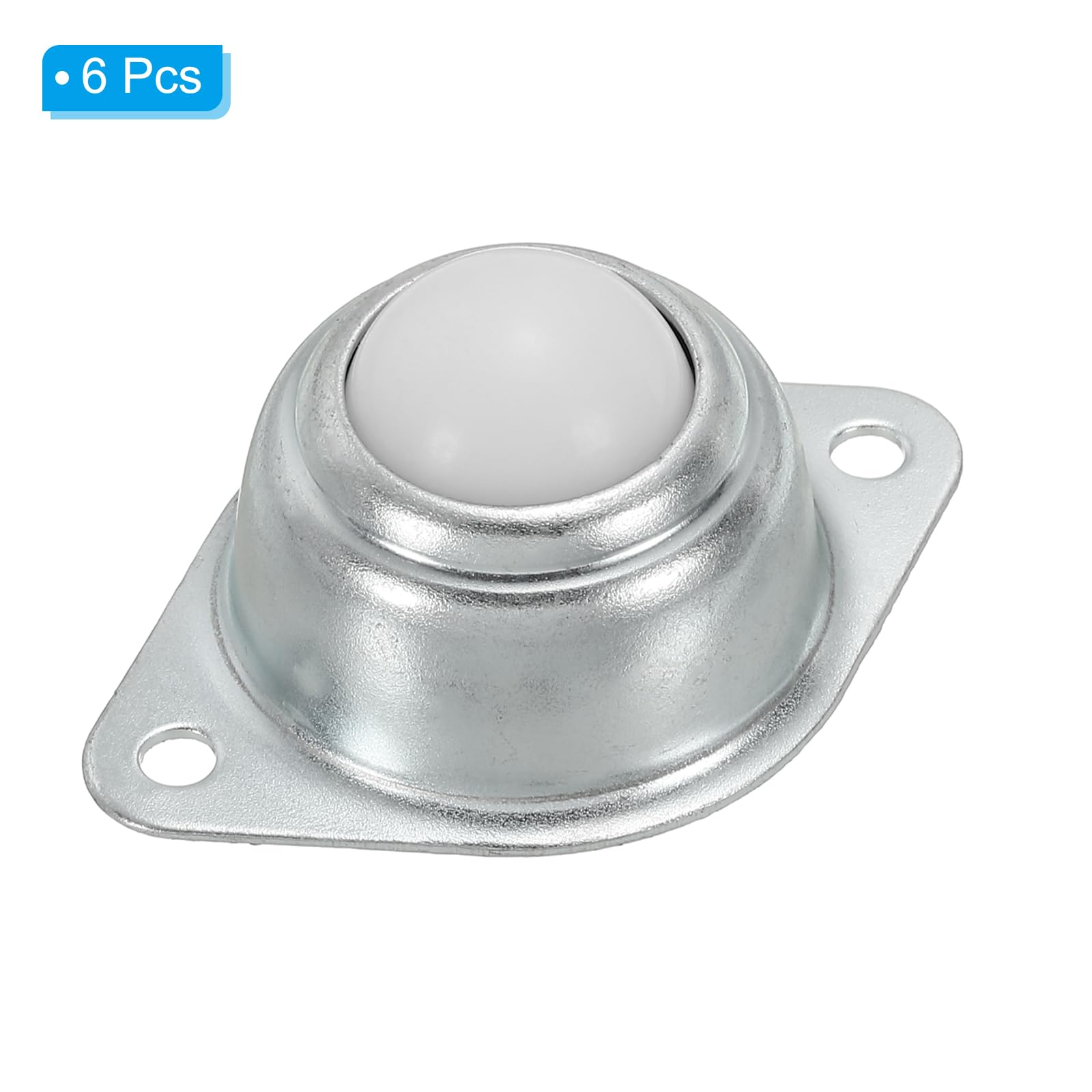PATIKIL Rodamiento de Transferencia de Bola Rodante 3/4" 6pcs Carga de 33 Libras Montado en Brida Rodamiento de Bola de Nylon para Soporte de Rodillo Transportador y Transmisión
