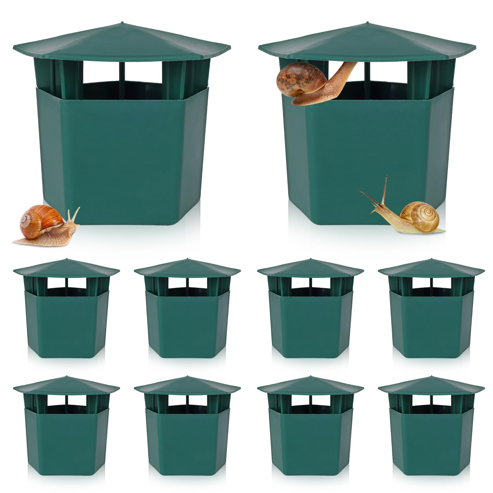 Photo 1 of 10 Pcs Beer Slug Snail Traps, 4.9" x 4.1" Reusable Plastic Snail Trappers, Slug Catchers and Snail Houses for Garden and Farm Pest Control