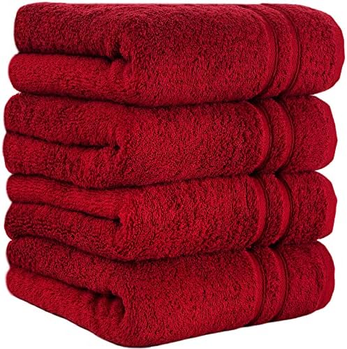 Hammam Linen Burgundy Red Hand Towels 4-Pack – 16 x 30 Turkish Cotton Quality Soft and Absorbent Small Towels for Bathroom 600 GSM