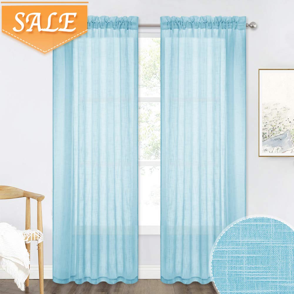 Baby Blue Sheer Curtains Curtains & Drapes