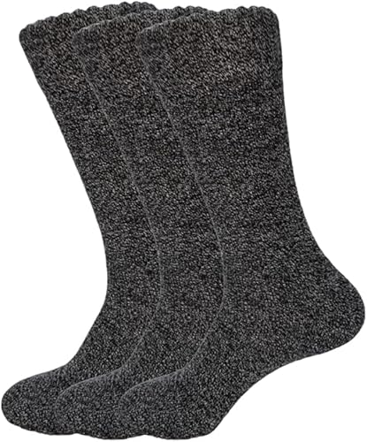 COSHAL® 3 Men’s Cushion Cotton Socks Mens Boot Socks Crew Thick Warm Thermal Wicking Chunky Work Sports Cotton Rich Sock's Men Boots Sock UK 6-11 Wide Top