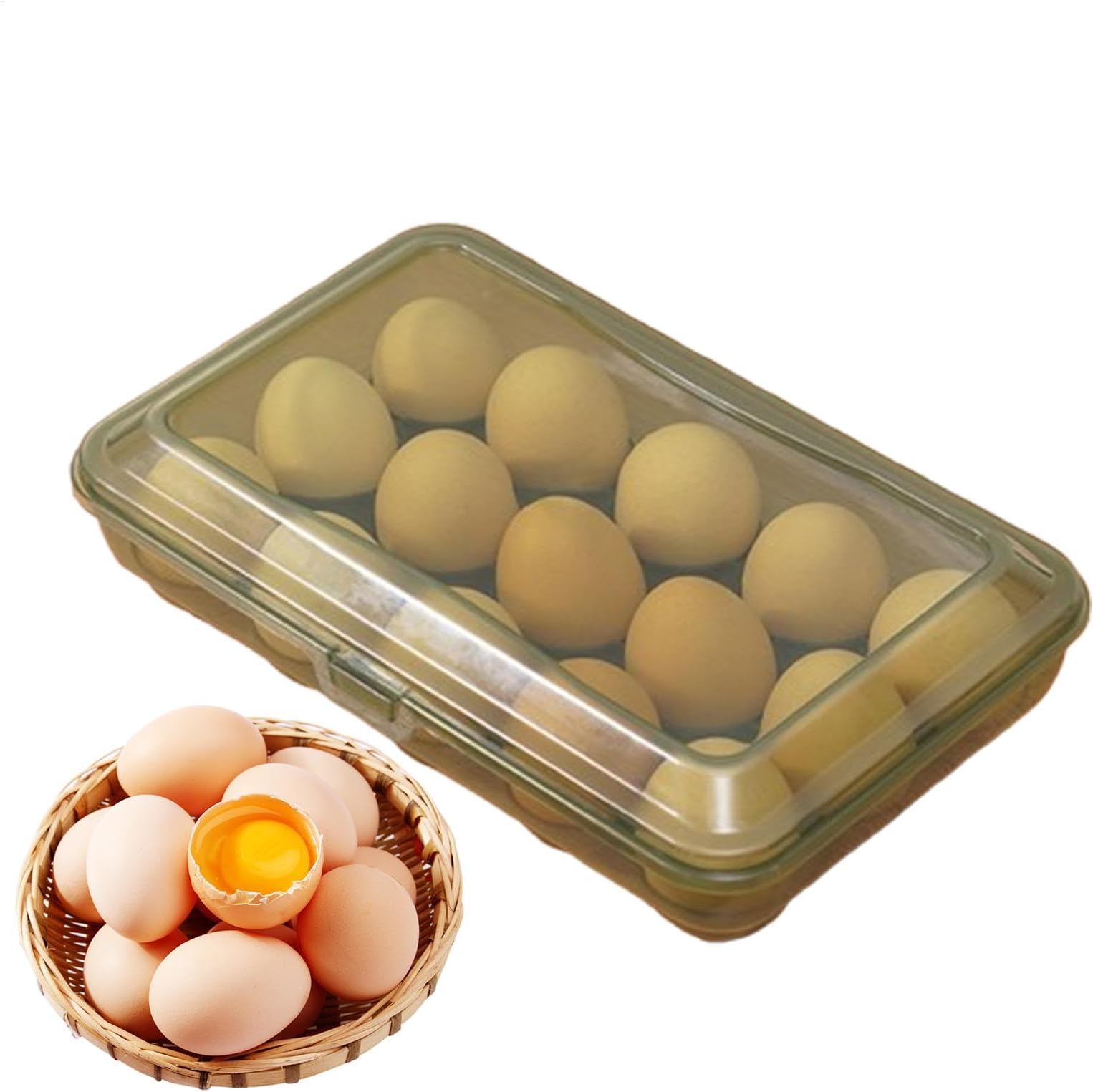 Egg Storage Box, Egg Container For Refrigerator, Stackable Egg Storage Holder, Egg Storage Organizer, Chicken Egg Storage Container, Egg Dispenser For Kitchen, Refrigerator Egg Organizer