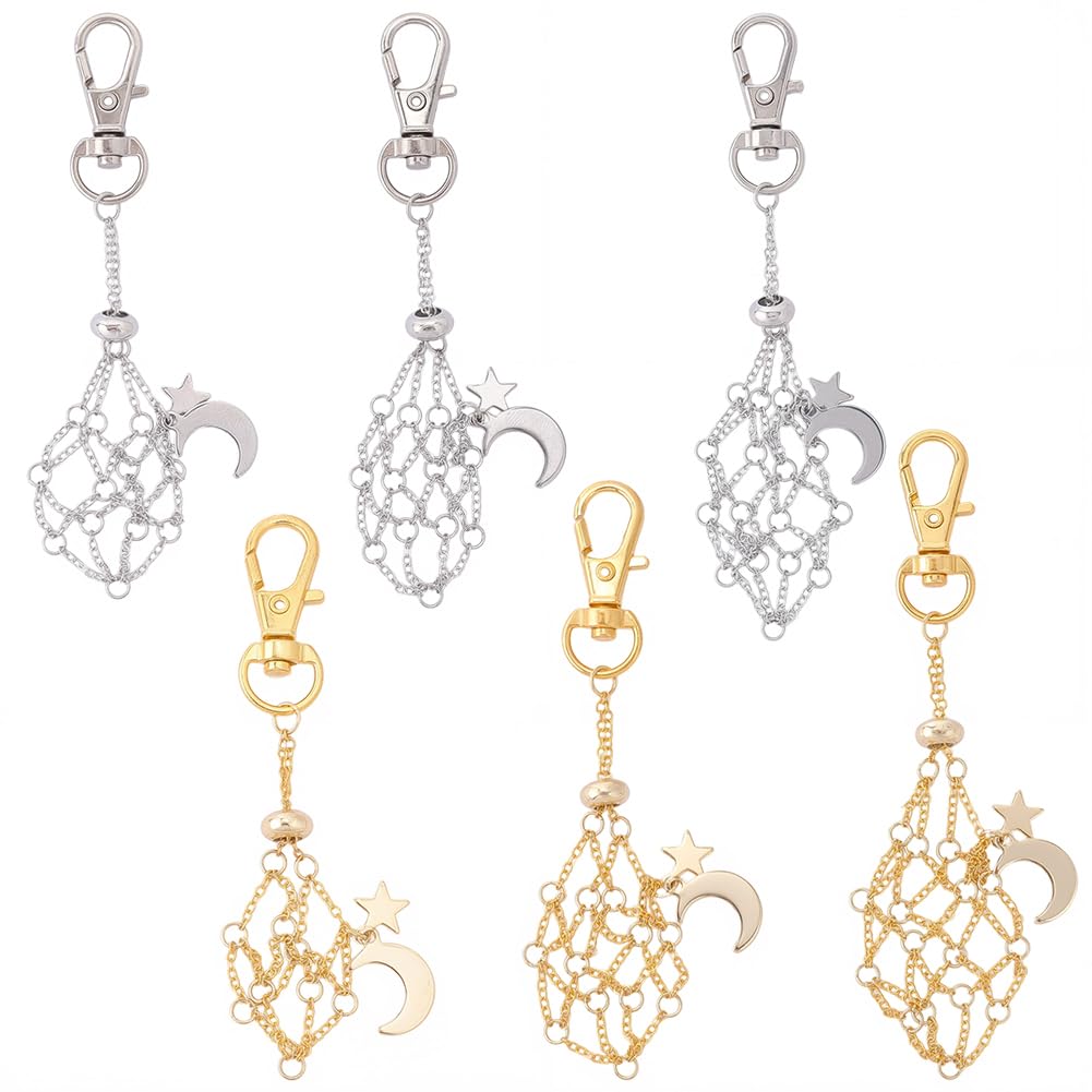 Porte-clés cage SUNNYCLUE avec fermoir mousqueton pour création de bijoux