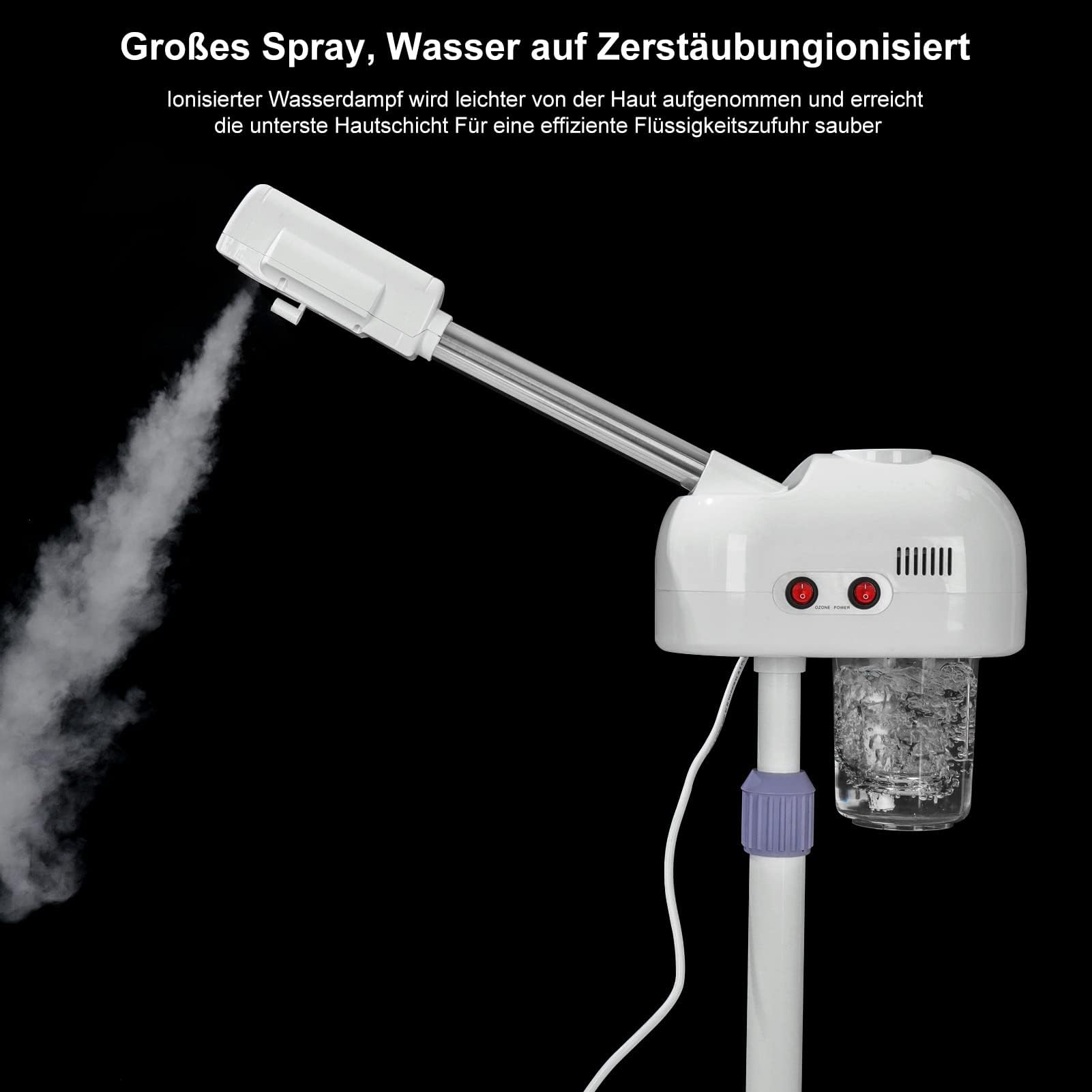 Appareil à Vapeur pour le Visage Professionnel – Sauna Facial Chaud & Froid, Vapozone Esthétique, Machine à Vapeur Beauté Hydratante, Nettoyant Vapeur Pores avec Brumisateur Eau