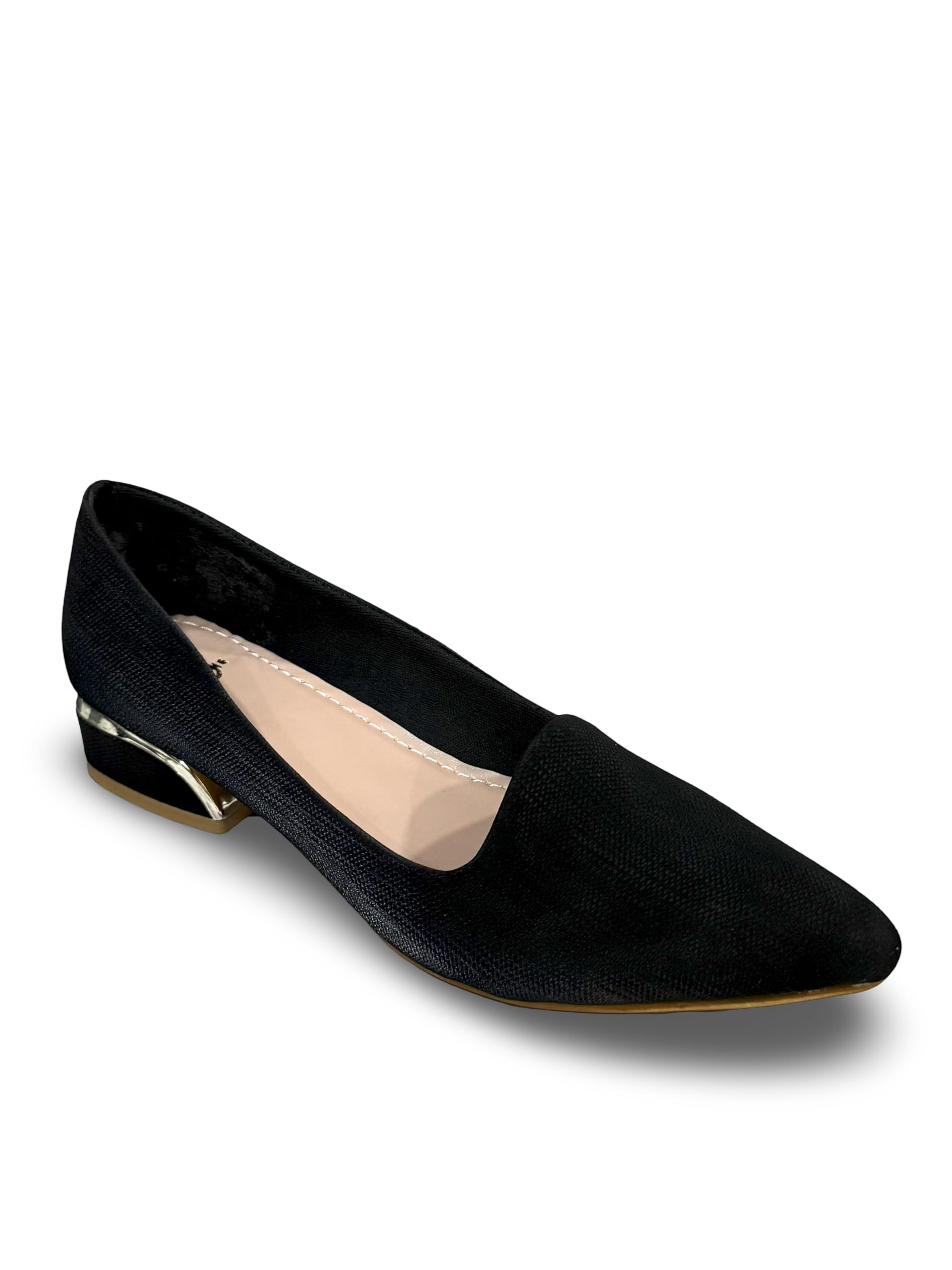 rj footwear Women's Stylish Pointed Toe Block Heel Slip-On Shoes for Office, Party & Casual Wear Black-picture-31