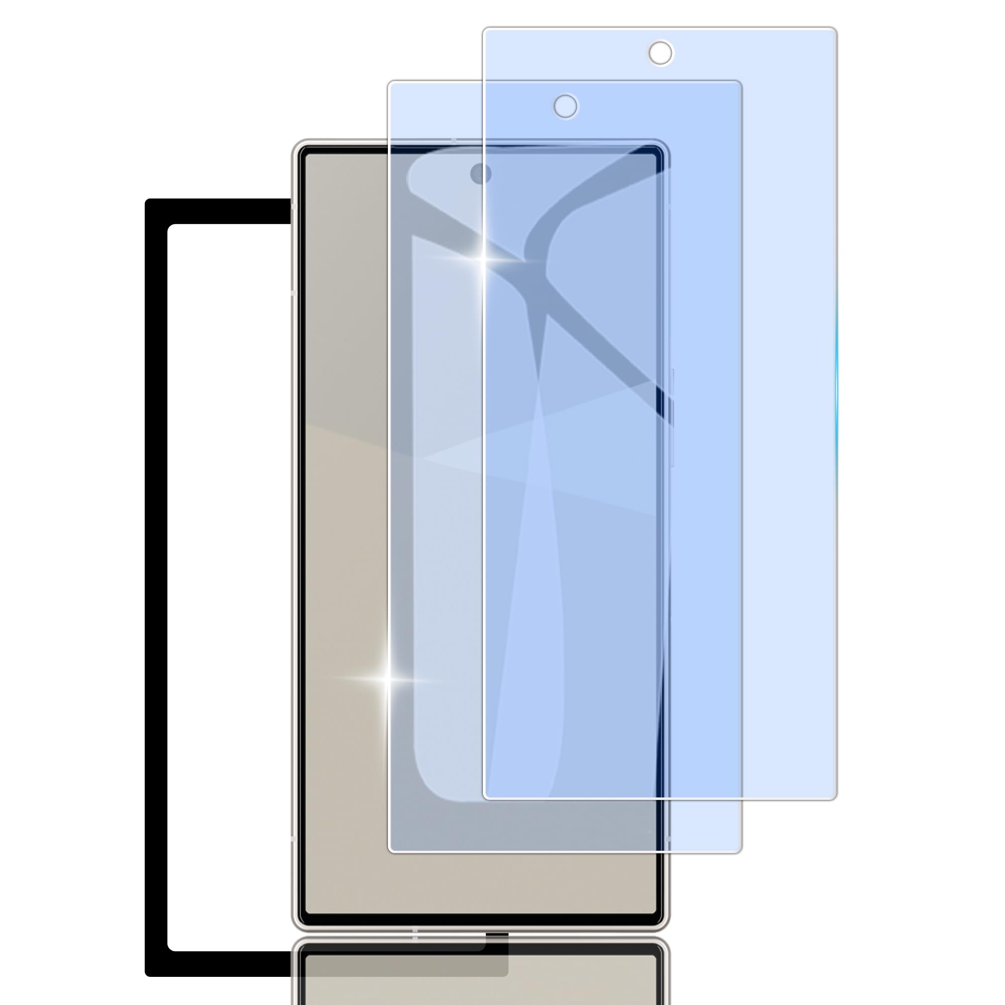 Briacicell【ブルーライトカット 指紋認証対応】For Aquos R10用のガラスフィルム +ガイド枠付き【目の疲れ軽減】Aquos R10/SH-51F 用のフィルム【2枚セット】アクオスR10 強化ガラス 液晶保護フィルム 硬度9H 耐衝撃 飛散防止 貼り付け簡単 超薄 気泡ゼロ 高感度 撥油性 指紋防止 超耐久
